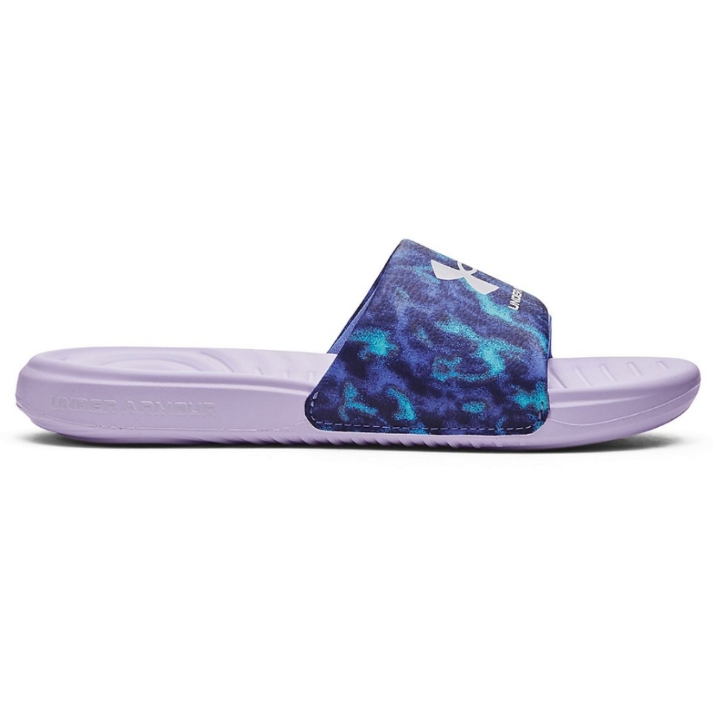Under Armour  Ansa  Graphic  Kids Slide Sandals  Blue Nebula Purple  Size 5  NEW